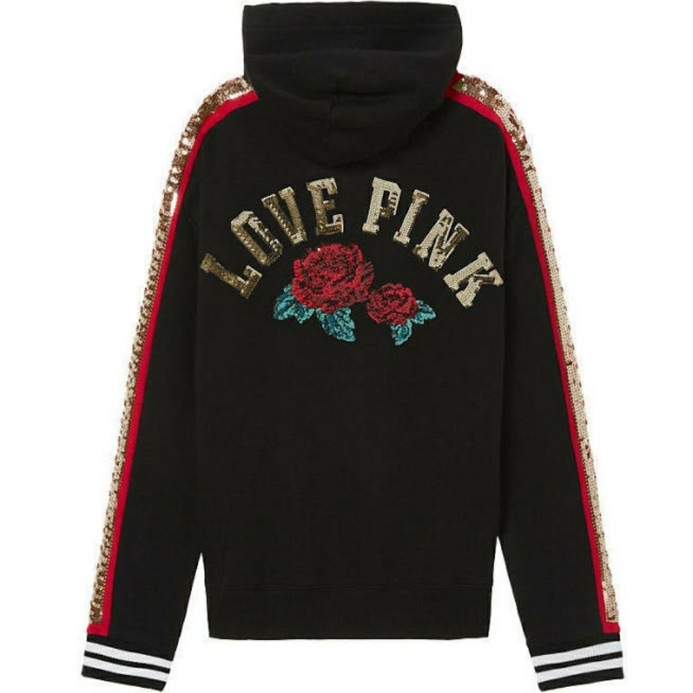 RARE bling PINK lace up hoodie